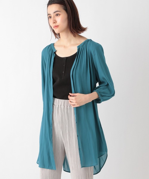 LEPSIM（レプシィム）の「マエアキギャザーブラウス　935030（シャツ/ブラウス・レディース・ブラウン/オフホワイト/ブラック/グリーン・FREE）」の4枚目の写真