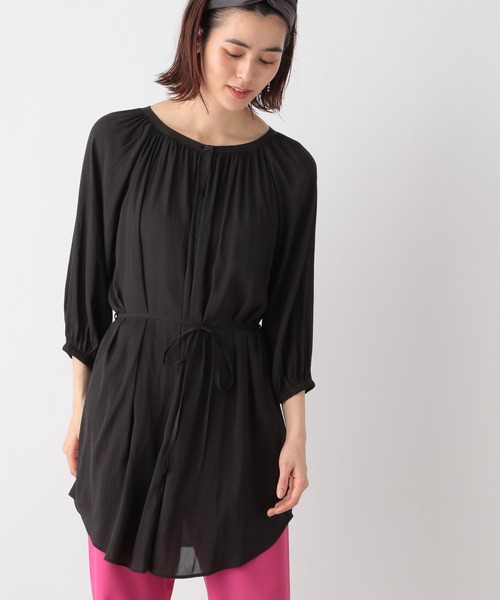 LEPSIM（レプシィム）の「マエアキギャザーブラウス　935030（シャツ/ブラウス・レディース・ブラウン/オフホワイト/ブラック/グリーン・FREE）」の2枚目の写真