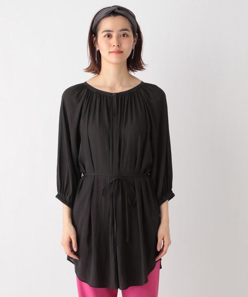 LEPSIM（レプシィム）の「マエアキギャザーブラウス　935030（シャツ/ブラウス・レディース・ブラウン/オフホワイト/ブラック/グリーン・FREE）」の5枚目の写真