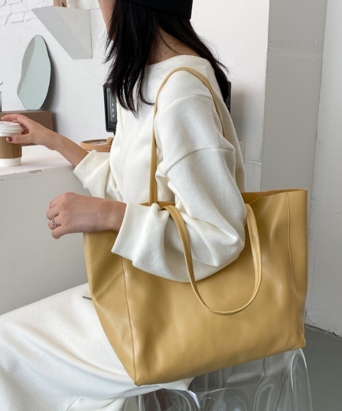 yuue' ( wear )(ユーイ)の「ビッグトートバッグ(トートバッグ・レディース・ホワイト/ブラック/ブラウン/イエロー・FREE)」の9枚目の写真