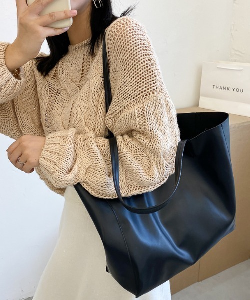 yuue' ( wear )(ユーイ)の「ビッグトートバッグ(トートバッグ・レディース・ホワイト/ブラック/ブラウン/イエロー・FREE)」の10枚目の写真