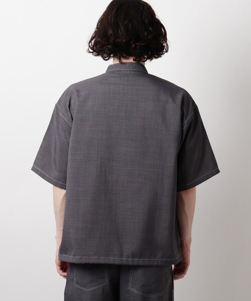 THE SHOP TK （ザ ショップ ティーケー ）の「◆リネンライクバンドカラーシャツ（シャツ/ブラウス・メンズ・チャコールグレー/ネイビー/ベージュ・02/04/03）」の8枚目の写真