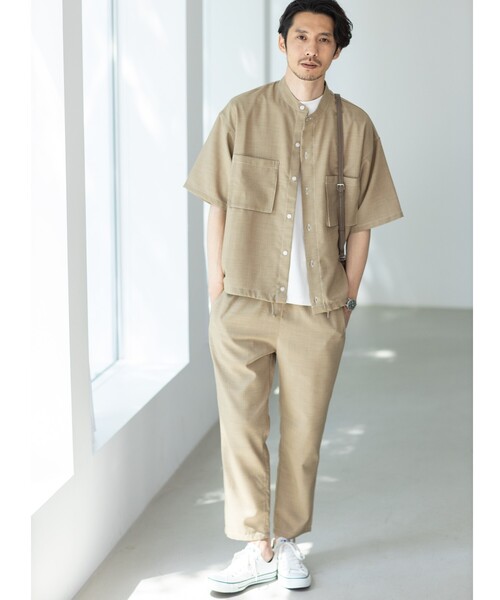 THE SHOP TK （ザ ショップ ティーケー ）の「◆リネンライクバンドカラーシャツ（シャツ/ブラウス・メンズ・チャコールグレー/ネイビー/ベージュ・02/04/03）」の17枚目の写真