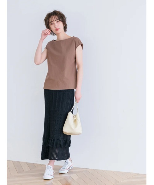 fifth（フィフス）の「クロシェ編みサマーニットスカート（スカート・レディース・グレイッシュベージュ/ブラック・MEDIUM）」の20枚目の写真