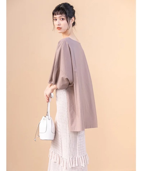 fifth（フィフス）の「クロシェ編みサマーニットスカート（スカート・レディース・グレイッシュベージュ/ブラック・MEDIUM）」の4枚目の写真