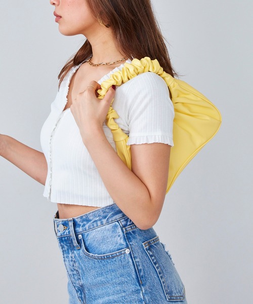 SHAGGIE（シャギー）の「ギャザーワンハンドルバッグ（ハンドバッグ・レディース・ホワイト/ブラック/イエロー/ブルー・FREE）」の14枚目の写真