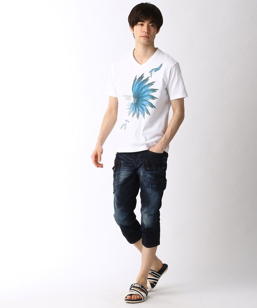 HIDEAWAYS NICOLE(ハイダウェイニコル)の「フェザープリントTシャツ(Tシャツ/カットソー・メンズ・ブラック/その他1/ホワイト/ラベンダー・X-LARGE/LARGE/MEDIUM)」の10枚目の写真