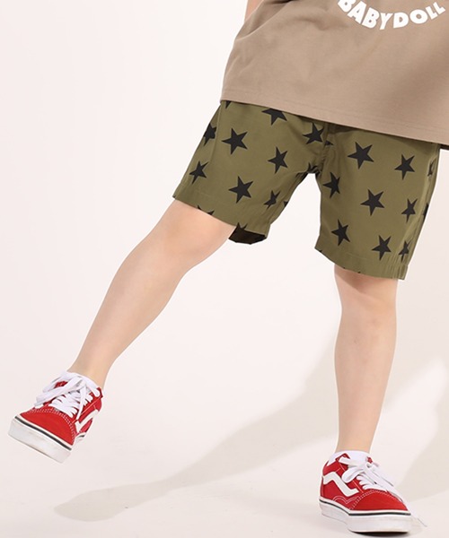 BABYDOLL(ベビードール)の「速乾ベビドハーフパンツ 総柄 5039K(その他パンツ・キッズ・カーキ/マスタード/キャメル/バイオレット/ネイビー/モスグリーン/ターコイズブルー/ピンク/ブラック/パープル/サンドグレー・90cm/100cm/110cm/120cm/130cm/150cm/140cm)」の4枚目の写真