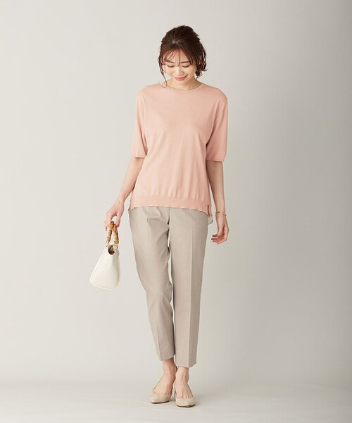 J.PRESS Ladies(J.プレス レディス)の「【洗える】シャインバックキュプラ ニット(ニット/セーター・レディース・ブラウン系/ネイビー系/ピンク系・SMALL)」の5枚目の写真