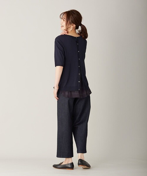 J.PRESS Ladies(J.プレス レディス)の「【洗える】シャインバックキュプラ ニット(ニット/セーター・レディース・ブラウン系/ネイビー系/ピンク系・SMALL)」の7枚目の写真