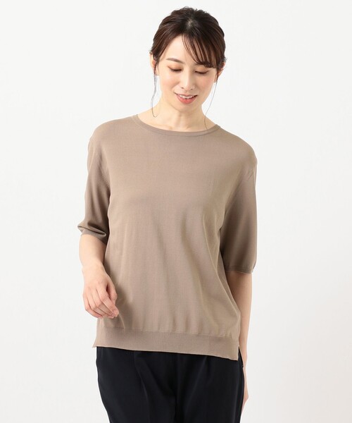 J.PRESS Ladies(J.プレス レディス)の「【洗える】シャインバックキュプラ ニット(ニット/セーター・レディース・ブラウン系/ネイビー系/ピンク系・SMALL)」の8枚目の写真