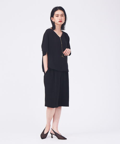 qualite(カリテ)の「【セットアップ対応】ダブルクロス2WAYブラウス(シャツ/ブラウス・レディース・ブラック/ベージュ・フリー)」の14枚目の写真