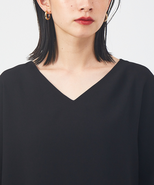 qualite(カリテ)の「【セットアップ対応】ダブルクロス2WAYブラウス(シャツ/ブラウス・レディース・ブラック/ベージュ・フリー)」の15枚目の写真