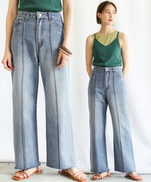 select MOCA | 2021 SS センターラインピンタックカットオフデニムパンツ(デニムパンツ)