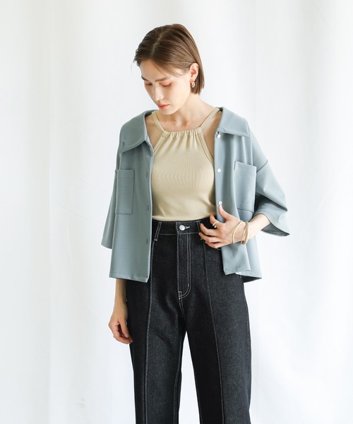 select MOCA（セレクトモカ）の「2021 SS センターラインピンタックカットオフデニムパンツ（デニムパンツ・レディース・ブラック/インディゴブルー/アイボリー・SMALL/MEDIUM/LARGE）」の11枚目の写真