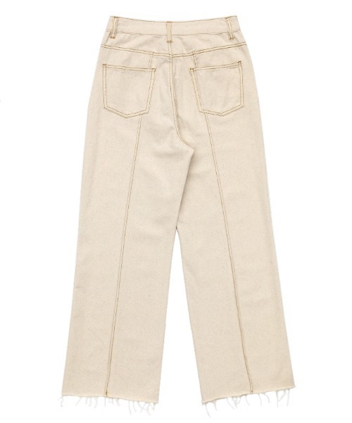 select MOCA（セレクトモカ）の「2021 SS センターラインピンタックカットオフデニムパンツ（デニムパンツ・レディース・ブラック/インディゴブルー/アイボリー・SMALL/MEDIUM/LARGE）」の17枚目の写真