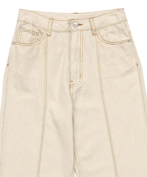 select MOCA（セレクトモカ）の「2021 SS センターラインピンタックカットオフデニムパンツ（デニムパンツ・レディース・ブラック/インディゴブルー/アイボリー・SMALL/MEDIUM/LARGE）」の18枚目の写真