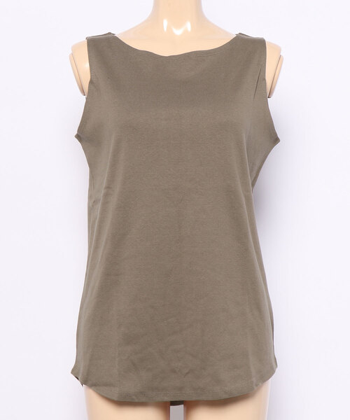 and it_（アンドイット）の「ブラ紐隠しインナータンクトップ（タンクトップ・レディース・杢グレー/ブラック/ブルー/オフホワイト/ライトカーキ/ライトブラウン/ダークブラウン/ネイビー/チャコールグレー・M/L/LL）」の6枚目の写真