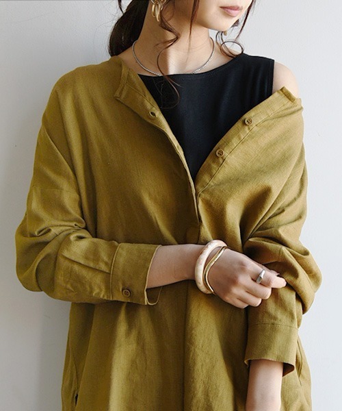 and it_（アンドイット）の「ブラ紐隠しインナータンクトップ（タンクトップ・レディース・杢グレー/ブラック/ブルー/オフホワイト/ライトカーキ/ライトブラウン/ダークブラウン/ネイビー/チャコールグレー・M/L/LL）」の17枚目の写真