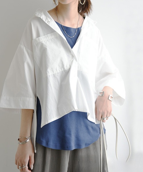 and it_（アンドイット）の「ブラ紐隠しインナータンクトップ（タンクトップ・レディース・杢グレー/ブラック/ブルー/オフホワイト/ライトカーキ/ライトブラウン/ダークブラウン/ネイビー/チャコールグレー・M/L/LL）」の11枚目の写真