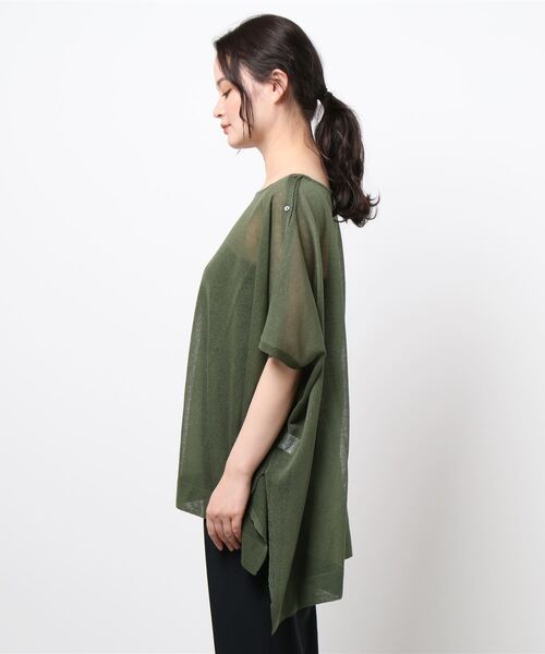 FLEUR DE KALINA（フレールドゥカリーナ）の「【FLEUR DE KALINA/ﾌﾚｰﾙ ﾄﾞｩ ｶﾘｰﾅ】ｼｱｰｽｸｴｱ2WAYﾌﾟﾙｵｰﾊﾞｰ（ニット/セーター・レディース・ベージュ/カーキ/グレー/ダークグレー・FREE）」の5枚目の写真