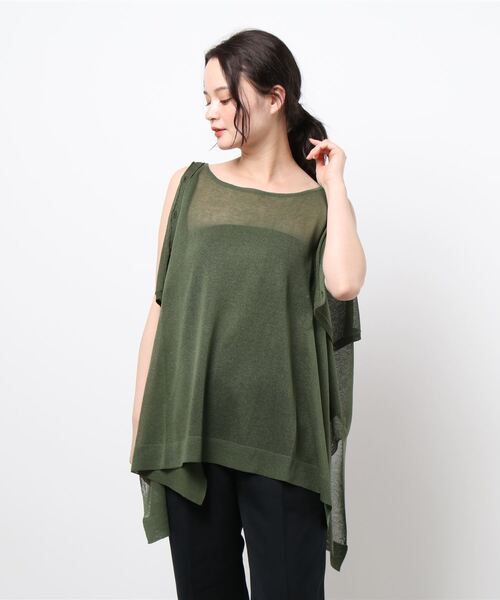 FLEUR DE KALINA（フレールドゥカリーナ）の「【FLEUR DE KALINA/ﾌﾚｰﾙ ﾄﾞｩ ｶﾘｰﾅ】ｼｱｰｽｸｴｱ2WAYﾌﾟﾙｵｰﾊﾞｰ（ニット/セーター・レディース・ベージュ/カーキ/グレー/ダークグレー・FREE）」の7枚目の写真