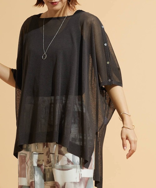 FLEUR DE KALINA（フレールドゥカリーナ）の「【FLEUR DE KALINA/ﾌﾚｰﾙ ﾄﾞｩ ｶﾘｰﾅ】ｼｱｰｽｸｴｱ2WAYﾌﾟﾙｵｰﾊﾞｰ（ニット/セーター・レディース・ベージュ/カーキ/グレー/ダークグレー・FREE）」の3枚目の写真