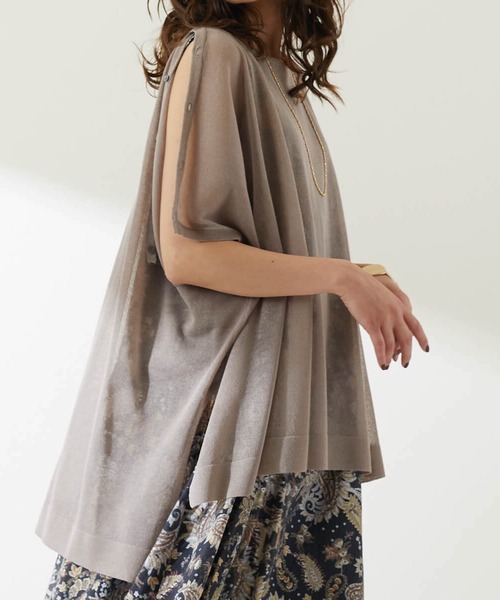 FLEUR DE KALINA（フレールドゥカリーナ）の「【FLEUR DE KALINA/ﾌﾚｰﾙ ﾄﾞｩ ｶﾘｰﾅ】ｼｱｰｽｸｴｱ2WAYﾌﾟﾙｵｰﾊﾞｰ（ニット/セーター・レディース・ベージュ/カーキ/グレー/ダークグレー・FREE）」の11枚目の写真