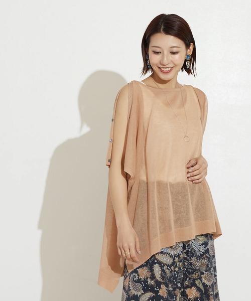 FLEUR DE KALINA（フレールドゥカリーナ）の「【FLEUR DE KALINA/ﾌﾚｰﾙ ﾄﾞｩ ｶﾘｰﾅ】ｼｱｰｽｸｴｱ2WAYﾌﾟﾙｵｰﾊﾞｰ（ニット/セーター・レディース・ベージュ/カーキ/グレー/ダークグレー・FREE）」の22枚目の写真