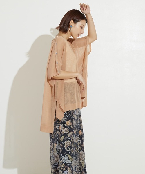 FLEUR DE KALINA（フレールドゥカリーナ）の「【FLEUR DE KALINA/ﾌﾚｰﾙ ﾄﾞｩ ｶﾘｰﾅ】ｼｱｰｽｸｴｱ2WAYﾌﾟﾙｵｰﾊﾞｰ（ニット/セーター・レディース・ベージュ/カーキ/グレー/ダークグレー・FREE）」の21枚目の写真