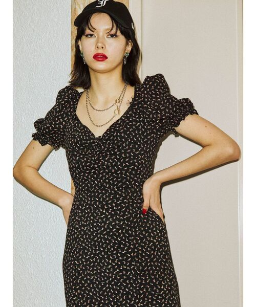 jouetie（ジュエティ）の「スリットロングワンピース（ワンピース・レディース・ブラック/アイボリー・MEDIUM/SMALL）」の6枚目の写真