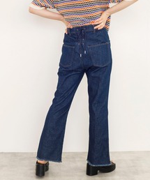 w closet | 後ろレースアップ裾スリットセミフレアデニムパンツ(デニムパンツ)