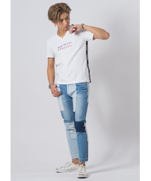 EVOLUTION（エボリューション）の「【EVOLUTION】セクシーなラインストンロゴTシャツ（Tシャツ/カットソー・メンズ・オフホワイト/ブラック・MEDIUM/LARGE/X-LARGE）」の15枚目の写真
