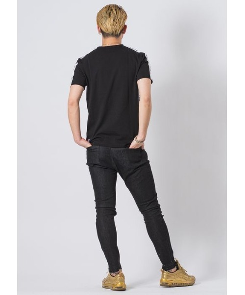 EVOLUTION（エボリューション）の「【EVOLUTION】セクシーなラインストンロゴTシャツ（Tシャツ/カットソー・メンズ・オフホワイト/ブラック・MEDIUM/LARGE/X-LARGE）」の18枚目の写真
