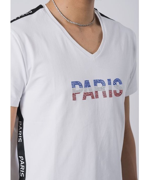EVOLUTION（エボリューション）の「【EVOLUTION】セクシーなラインストンロゴTシャツ（Tシャツ/カットソー・メンズ・オフホワイト/ブラック・MEDIUM/LARGE/X-LARGE）」の10枚目の写真