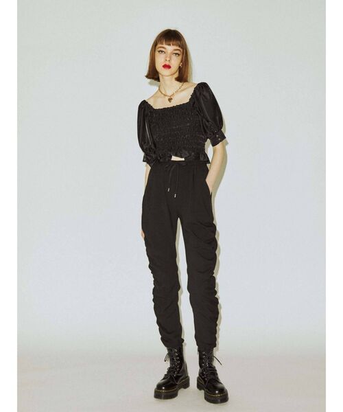 jouetie（ジュエティ）の「ジョガーシャーリングパンツ（その他パンツ・レディース・ブラック/オレンジ/ブルー・MEDIUM）」の6枚目の写真