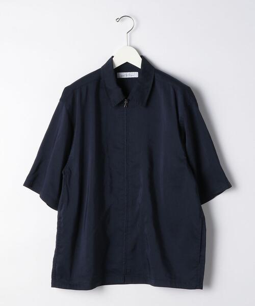 green label relaxing（グリーンレーベルリラクシング）の「OLT CM キュプラ コットン リネン ジップ 半袖 シャツ ブルゾン（シャツ/ブラウス・メンズ・オリーブ/ネイビー/ダークブラウン・MEDIUM/SMALL/LARGE）」の11枚目の写真