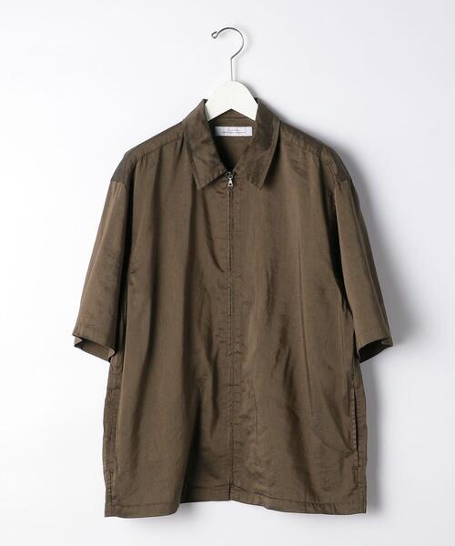 green label relaxing（グリーンレーベルリラクシング）の「OLT CM キュプラ コットン リネン ジップ 半袖 シャツ ブルゾン（シャツ/ブラウス・メンズ・オリーブ/ネイビー/ダークブラウン・MEDIUM/SMALL/LARGE）」の17枚目の写真