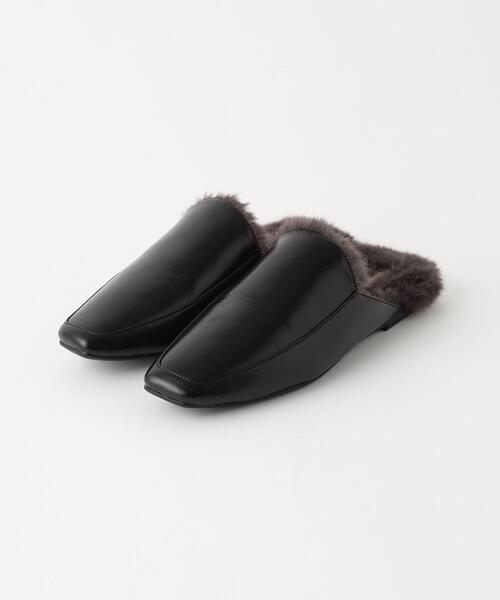 green label relaxing（グリーンレーベルリラクシング）の「スクエア モカミュール シューズ（その他シューズ・レディース・ブラック/モカ・S/M/L）」の2枚目の写真