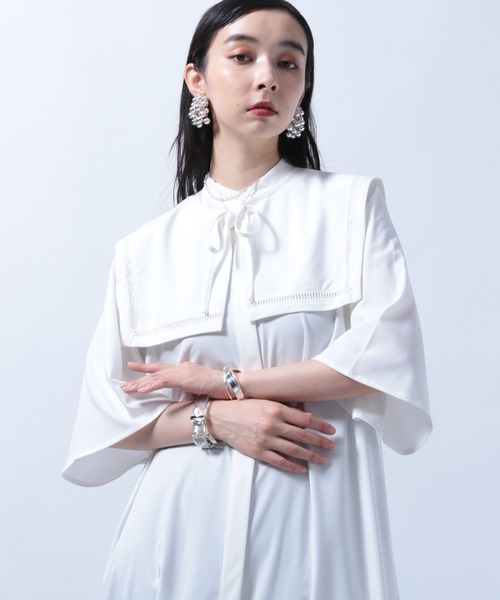 【平日セール】HARE シャツワンピース 半袖 ワンピースカラーシャツ／半袖／ハンドウォッシュ／コットン