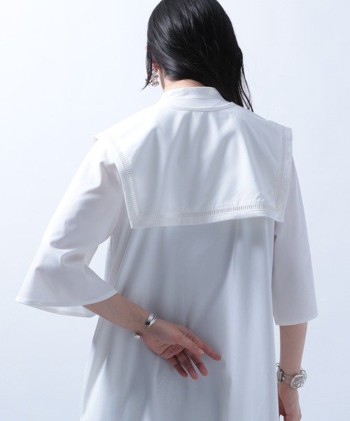 【平日セール】HARE シャツワンピース 半袖 HARE（ハレ）の「ツケエリシャツワンピ―ス(HARE)（ワンピース