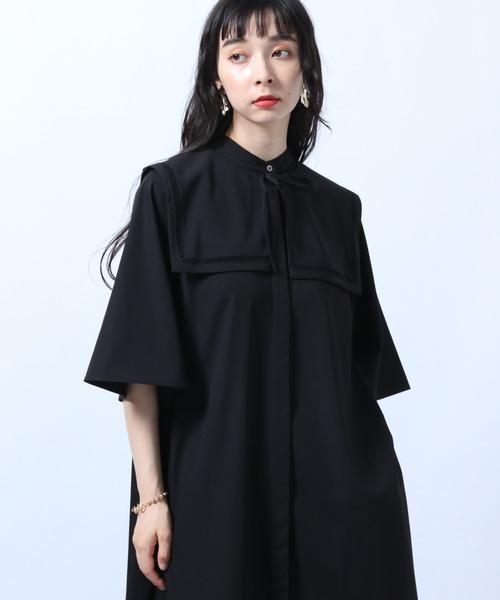 【平日セール】HARE シャツワンピース 半袖 HARE（ハレ）の「ツケエリシャツワンピ―ス(HARE)（ワンピース