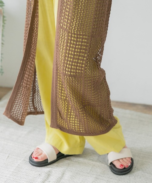 ITEMS URBANRESEARCH（アイテムズ アーバンリサーチ）の「透かし編みロングカーディガン（カーディガン/ボレロ・レディース・アイボリー/ブラウン/ライトカーキ・FREE）」の6枚目の写真