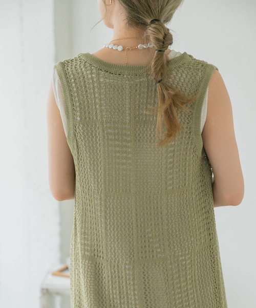 ITEMS URBANRESEARCH（アイテムズ アーバンリサーチ）の「透かし編みロングカーディガン（カーディガン/ボレロ・レディース・アイボリー/ブラウン/ライトカーキ・FREE）」の14枚目の写真