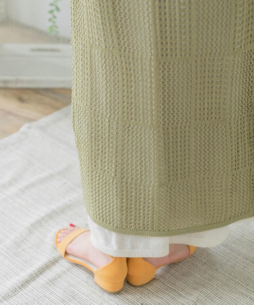 ITEMS URBANRESEARCH（アイテムズ アーバンリサーチ）の「透かし編みロングカーディガン（カーディガン/ボレロ・レディース・アイボリー/ブラウン/ライトカーキ・FREE）」の15枚目の写真