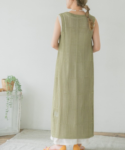 ITEMS URBANRESEARCH（アイテムズ アーバンリサーチ）の「透かし編みロングカーディガン（カーディガン/ボレロ・レディース・アイボリー/ブラウン/ライトカーキ・FREE）」の17枚目の写真