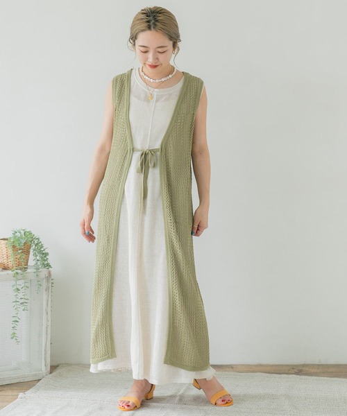 ITEMS URBANRESEARCH（アイテムズ アーバンリサーチ）の「透かし編みロングカーディガン（カーディガン/ボレロ・レディース・アイボリー/ブラウン/ライトカーキ・FREE）」の18枚目の写真