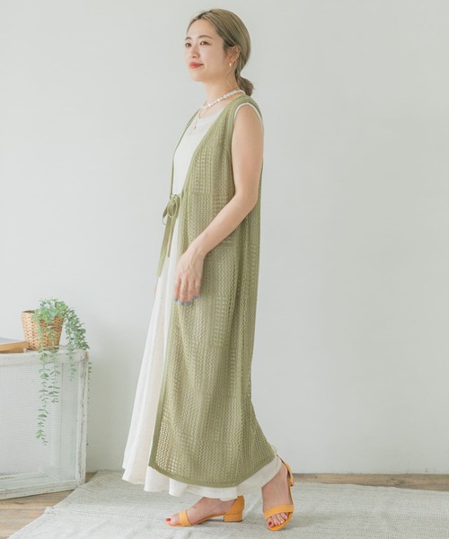 ITEMS URBANRESEARCH（アイテムズ アーバンリサーチ）の「透かし編みロングカーディガン（カーディガン/ボレロ・レディース・アイボリー/ブラウン/ライトカーキ・FREE）」の19枚目の写真