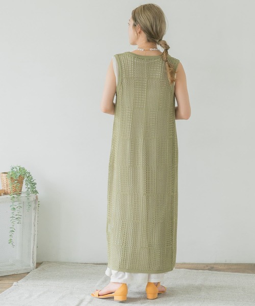 ITEMS URBANRESEARCH（アイテムズ アーバンリサーチ）の「透かし編みロングカーディガン（カーディガン/ボレロ・レディース・アイボリー/ブラウン/ライトカーキ・FREE）」の20枚目の写真