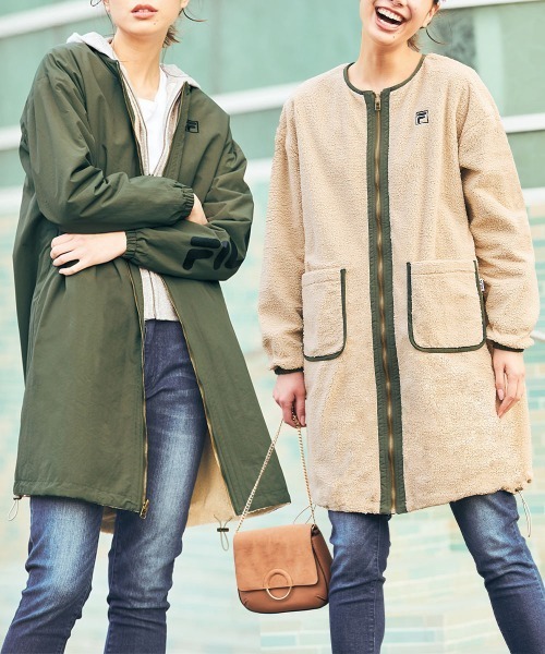 ＜FILA/フィラ＞防風リバーシブルロングブルゾン